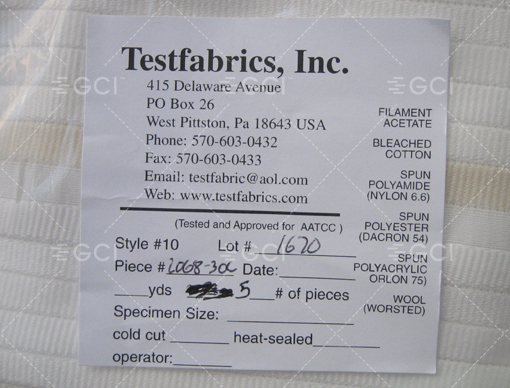 Testfabrics AATCC 10号标准多纤维布